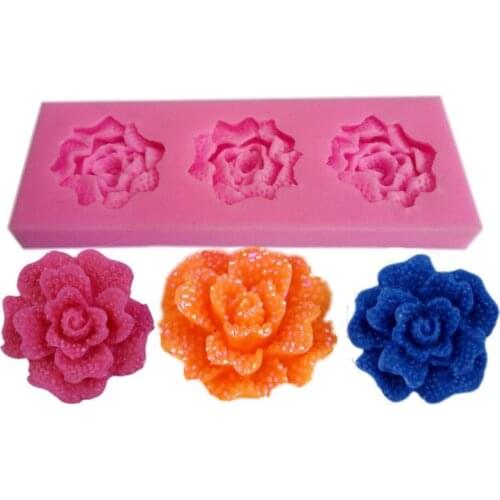 3 Roses Chocolate Mold Silicone Mold Cake Decoration Tools Candy Soap Mold Baking Tool Craft Fondant Cake Mold DIY Cake Tools