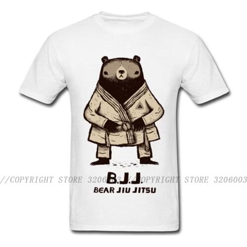 3D Printed Tshirt BJJ Bear Jiu Jitsu T-Shirt for Men Special Summer/Fall Round Collar 100% Cotton Short Sleeve T Shirt Karate
