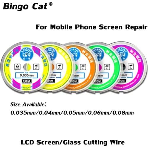 5pc 0.035mm 0.04mm 0.06mm Super High Hardness Cutting Line Alloy Wire Separating Wire For iPhone 11 pro max OLED Screen Repair