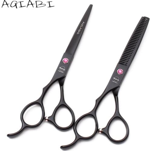 A8001 5.5'' AQIABI 62HRC Left hand Professional Human Hair Scissors Hairdressing Cutting Shears Salon Barbers Thinning Scissors