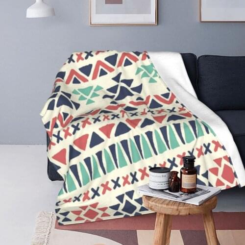 Abstract Geometric Mosaic Vintage Ethnic Seamless Super Soft Cozy Fleece Throw Blanket For Couch Bed Dropship Decorative Throw