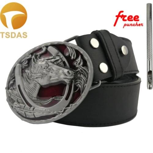 HORSE RED Cowboy Metal Belt Buckle Texas Fashion Western Mens Jeans accessories 2016 Years Gift