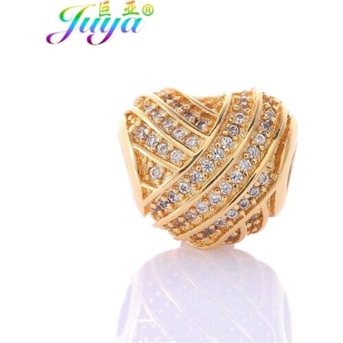 Supplies For Jewelry Handmade Pave Zircon Big Hole Heart Pandor Charm Beads Accessories Fit Women Panora Charms Jewelry Making