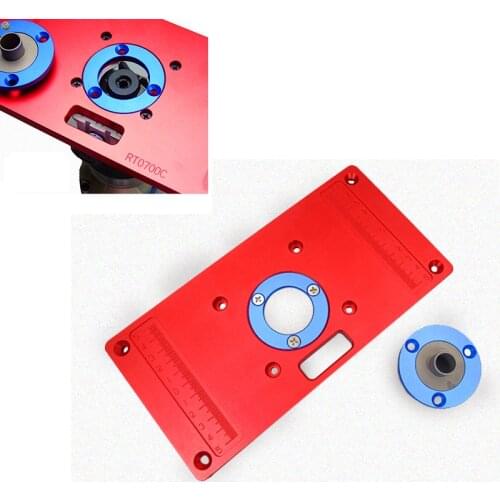 Aluminum Router Table Insert Plate Ring Screw For Woodworking Benches Trimmer Router RT0700C w/ 2 Router Insert Rings
