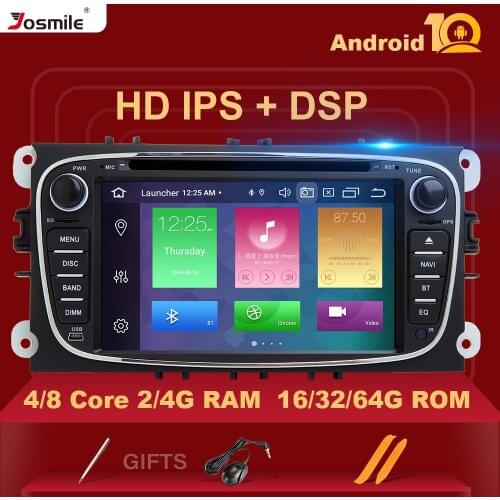 IPS DSP 8 Core 4G 64G 2 din Android 10Car Radio For Ford Focus 2 3 mk2 Mondeo 4 Kuga Fiesta TransitConnect S-MAXC-MAX Multimedia