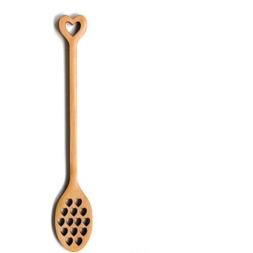 Wood Honey Dipper Stick Cute Heart Shape Honey Server Long Handled Honey Spoons Bar Kitchen Gadgets