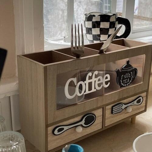 Cutelife Nordic Ins Wooden Storage Box Table Drawer Home Decor Kitchen Organizer Box Tea Stationery Key Candy Jewelry Makeup Box