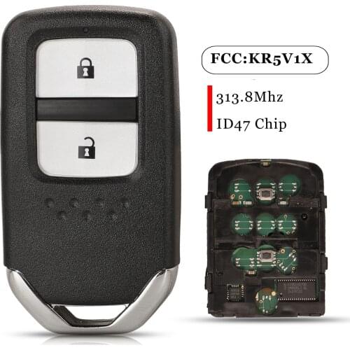 Jingyuqin For Honda City Crider Jazz Shuttle Vezel 2 Buttons Smart Remote Car Key Fob 313.8Mhz ID47 Chip FCC ID: KR5V1X