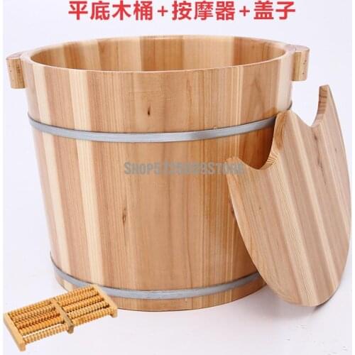 Cedar 30cm High Foot Bath Bucket Foot Bath Bucket Foot Wash Basin Small Wooden Basin Solid Wood Foot Bath Bucket Wooden Househol