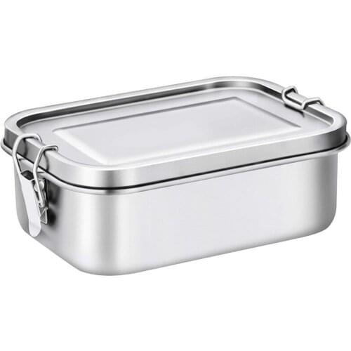 Stainless Steel Lunch Food Container with Lock Clips and Leakproof Design, 800ML Bento Boxes Lunch Container for Kids or Adults