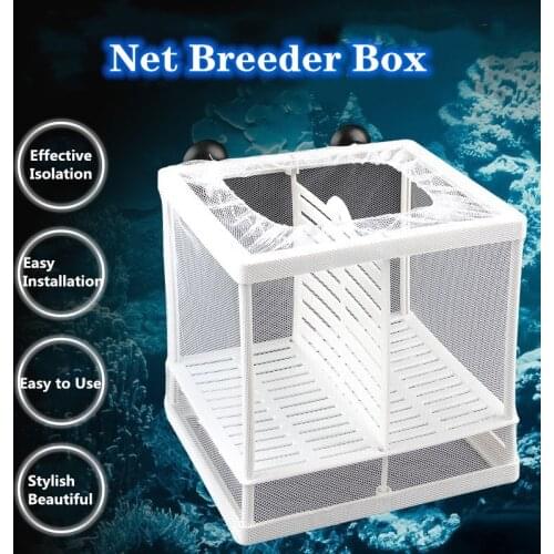 Fish Breeding Box Fry Net Isolation Box with Suction Cups Aquarium Acclimation Hatchery Incubator for Shrimp Clownfish and Guppy