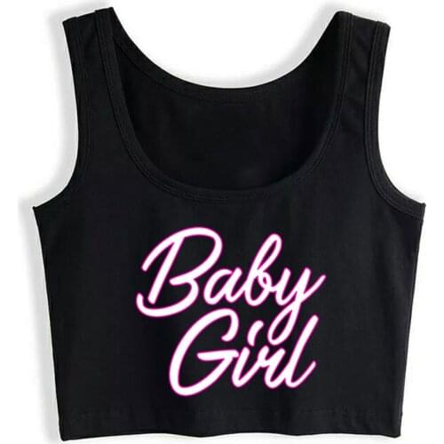 Crop Top Sport Baby Girl Graphic Babygirl Kinky Adult Bdsm Basic Inscriptions Sleeveless Tops Women