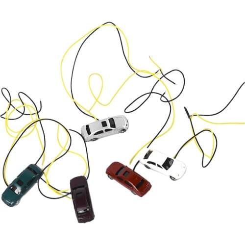 Lots 5 N Scale 1/150 Painted Light Model Cars for Train Building Diorama