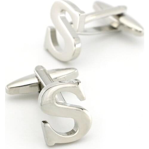 Mens English Letters Cufflinks Copper Material Letter S