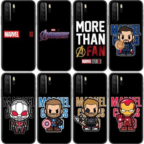 Q version Marvel Black Soft Cover The Pooh For Huawei Nova 8 7 6 SE 5T 7i 5i 5Z 5 4 4E 3 3i 3E 2i Pro Phone Case cases