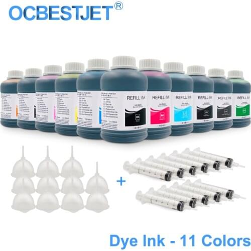 11x250ML Universal Dye Ink Refill Ink Kit For Epson Stylus Pro 7900 9900 7910 9910 4900 4910 SureColor P6000 P7000 P8000 P9000