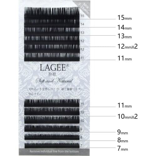NEW arrival LAGEE 7-15 mm mixed high-quality faux mink Individual eyelash extensions black fake false eyelashes soft natural
