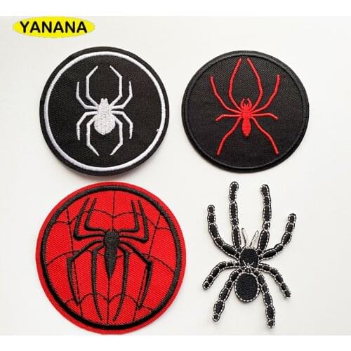 Spider icon Patch Embroidery Patches For Clothing Animal Iron On Patches On Clothes Watermelon Sticker