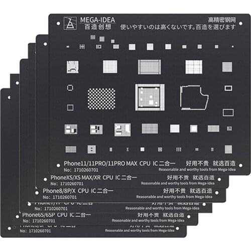 BGA Reballing Stencil Ball Soldering Net for iPhone 11 11Pro XS XS MAX XR X 8P 8 7P 7 6S CPU IC Chip Tin Planting Soldering Set