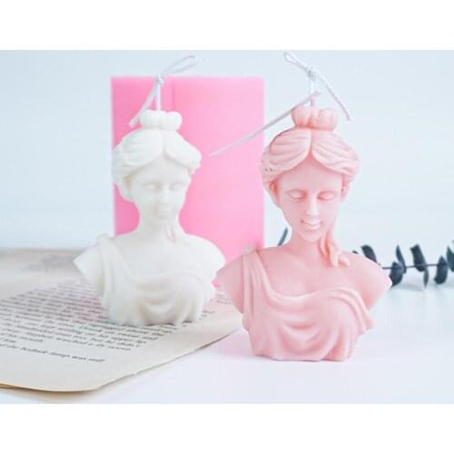 Half Body Goddess Silicone Candle Portrait Candle Aroma Mold Art Body Mold Cute Female Perfume Mold Fragrance Making Wax Mould