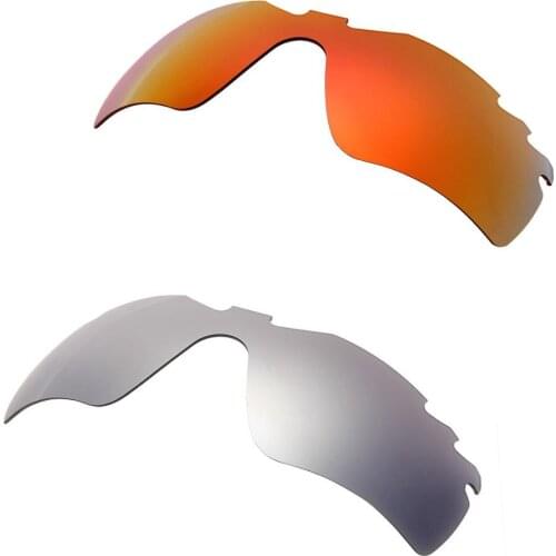HKUCO Red/Silver 2 Pairs Polarized Replacement Lenses For Radar Path-Vented Sunglasses Increase Clarity