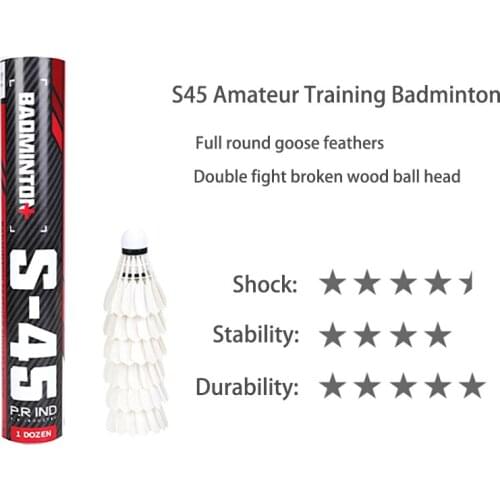 Powerti Badminton Shuttlecocks Goose Feather Professional Game Badminton Amateur Competition Outdoor Sports Accessories