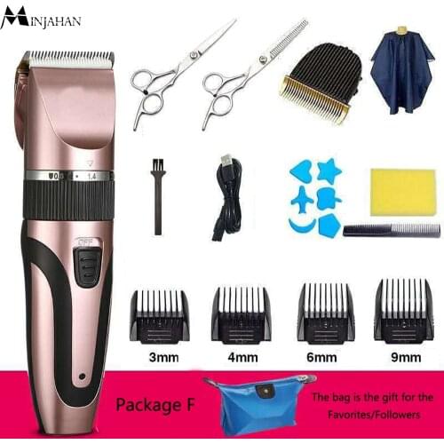 1 Set Professional Hair Clipper Cordless Washable 0mm Ceram Blade Barber Electric Hair Trimmer Rechargeable Trimmer