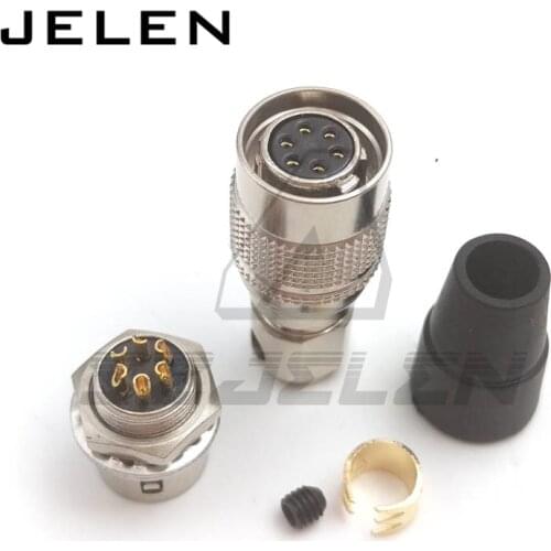 Hirose Connector Plug 6-pin plug (female) and socket (male), HR10A-7P-6s(73) and HR10A-7R-6P, 6pin hirose connector