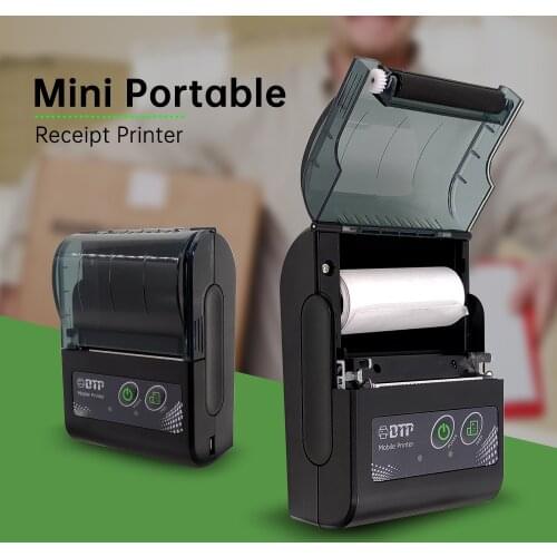 TEKLEAD 58mm thermal receipt printer with free thermal paper high speed Bluetooth portable USB ticket barcode printer