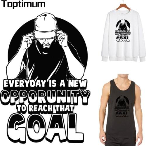 Iron on patches for clothes DIY Men T-Shirt Thermal Transfer Stickers for Clothes Cool man Black Patch Applique wholesale bulk