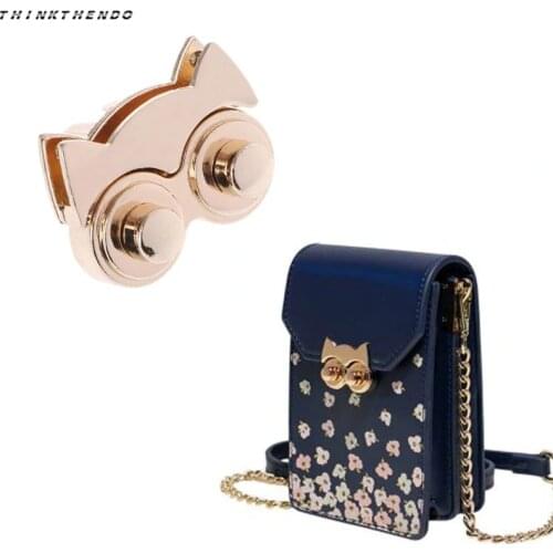 THINKTHENDO Fashion 1 Pc New Cute Metal Owl Clasp Turn Twist Lock for DIY Handbag Craft Bag Purse Accessories