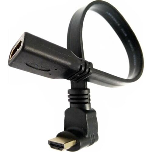 HDMI-compatible 270/90 Degree Angle Thin Flat HDMI Extension Cable Male to Female Up/Down Angle Cord 1.4v short hdmi kabel 0.3m