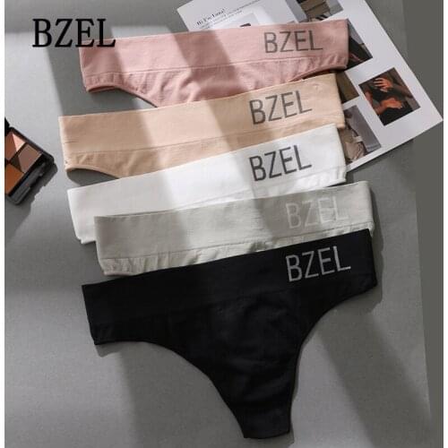 BZEL Panties Letter G-string Thong Seamless Underwear For Woman Summer Female Lingerie Bikinis Panties Slip Femme Drop Shipping