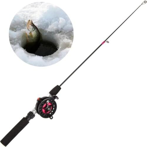 Ice Fishing Rod (Reel) Winter Super Short FRP Fiber Lightweight Retractable Telescopic Pole (Wheel) For Freshwater Saltwater