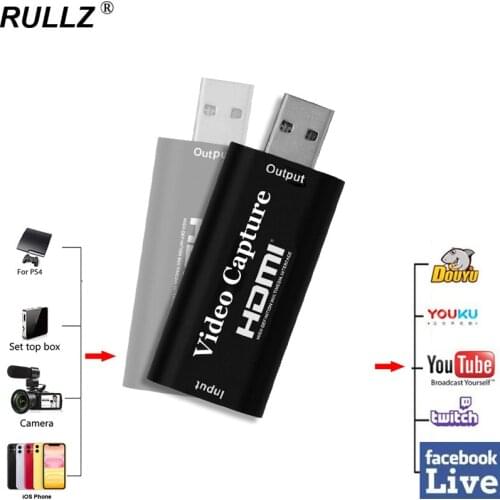 USB 2.0 Game Capture Card DVR Video Capture Box for PS4 TV Box Xbox Switch Phone Video Recording for Youtube Live Streaming OBS