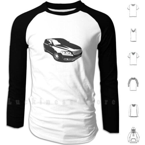V60 Bw Artwork Hoodie Long Sleeve Turbo Cars Swedish Classic Swedish Metal Turbo Brick Drawing Design Car Club