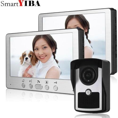 SmartYIBA 7" Wired Video Intercom Video Doorbell With Outdoor Camera 1000TVL Visual Intercom Remote Unlock Video Door Phone