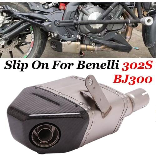 For Benelli 302S BJ300 Motorcycle Exhaust Muffler Pipe With Removable DB Killer Set System Replace Original Connect Middle Tubes
