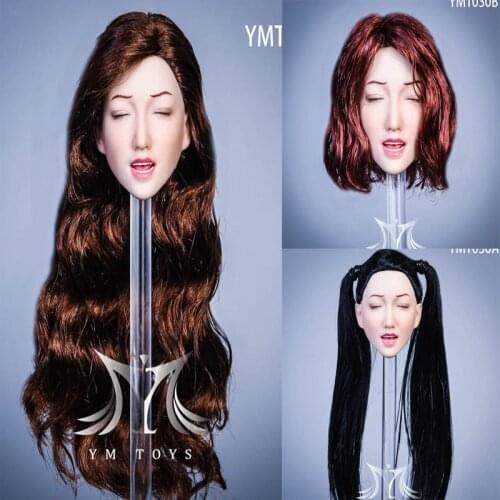YMTOYS 1/6 YMT030 Laura Head Sculpt Closing Eyes with planted Hair For Female Seamless Body Figures
