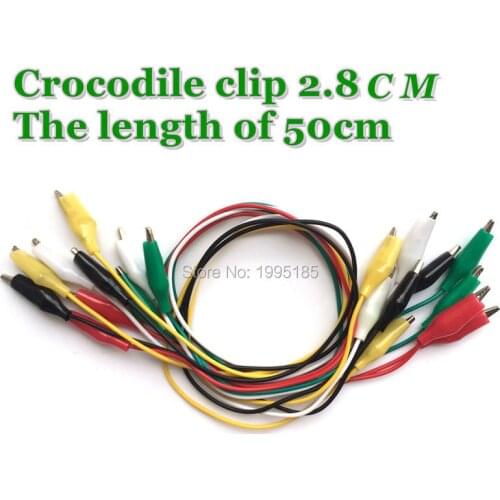 10pcs 2.8cm Alligator Clips Electrical DIY Test Leads Alligator Double-ended Crocodile Clips Roach Clip 50cm Test Jumper Wire