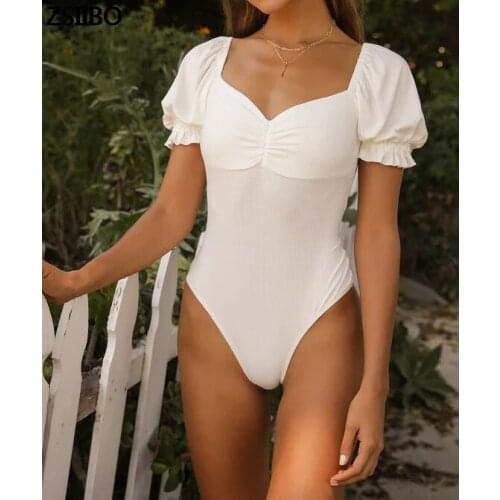 Womens swimwear 2021 Stylish white Lace Jumpsuit Women sexy body Bodysuits Slim Tight overalls for women bodycon