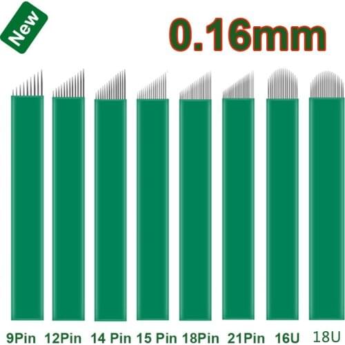 0.16mm Lamina Tebori Microblading Needles 9 12 14 15 18 21 16U 18U 12 U Tattoo Needles for Permanent Makeup Blade Manual Pen