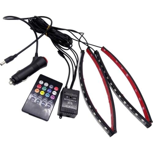 1 Set Car RGB LED Light Music Voice Sound Control Auto Interior Decorative Atmosphere Lamp Foot Strip Light