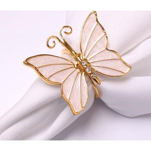 10pcs Home Model Room Shell Butterfly Napkin Button Napkin Ring High-end Jewelry Decoration Hotel Napkin Ring