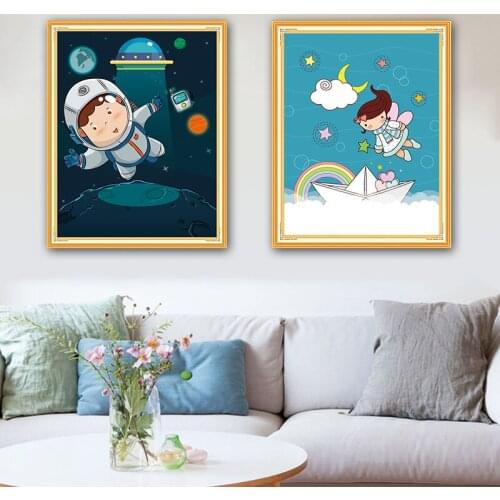 11CT,Cross-stitch,Cartoons,let the dream fly,Diy,Needlework,kits,cotton thread,Sets For full embroidery,Home Decoration
