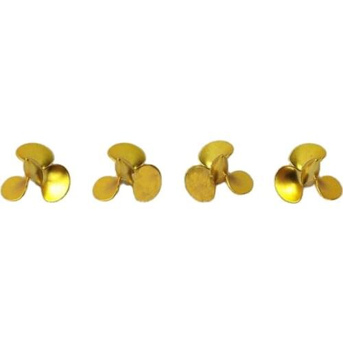 2pairs 3-blade Metal Paddle Alloy Propeller Full Immersion Prop with shaft hole dia 3mm for RC Boat DIY Model Ship Impeller