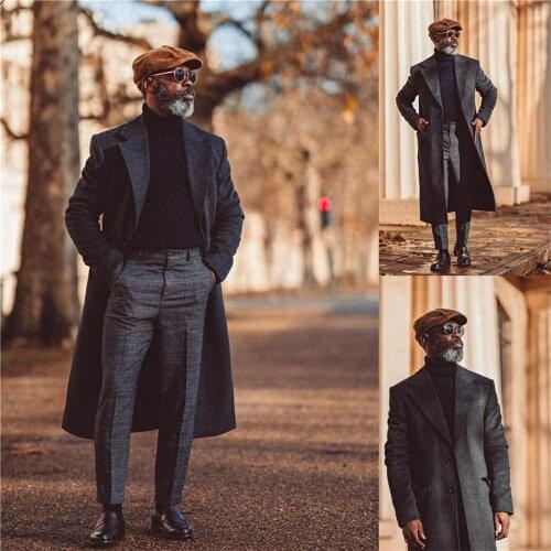 2021 Designer Woolen Coat Mens Casual Fashion Winter Overcoat Wool Jacket Handsome Solid Color Gentleman Wedding Tuxedos Custom