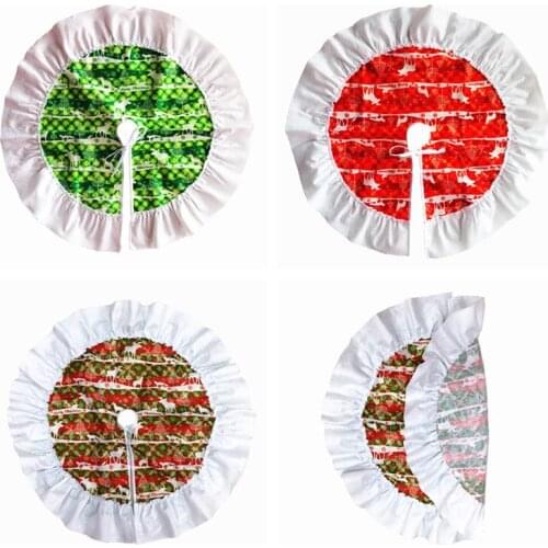 3 styles1pcs Diameter 60cm Christmas Tree Skirt Deer pattern Cloth New Year Christmas trees Decor Xmas Party Decoration Supplies