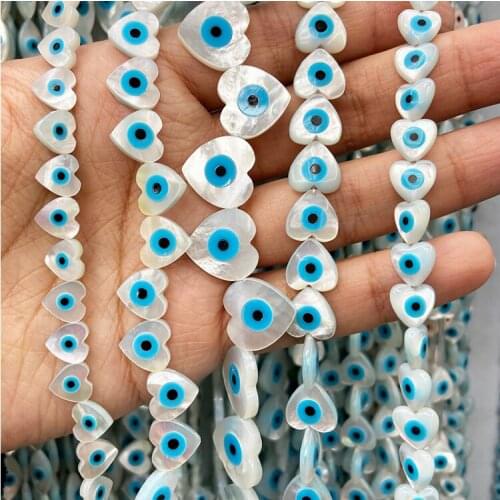 50pcs/lot Best Natural Marquise Blue Evil Eye Mother of Pearl shell for DIY Jewelry heart/cross/star MOP Pearl Shell Gemstone