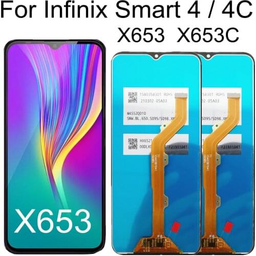 6.6" LCD For Infinix Smart 4 X653 LCD Display Touch Screen Digitizer Assembly Replacement For Smart 4C X653C LCD Display